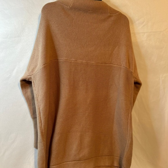 Women's Long Sleeve Mock Neck Loose Fitting Slouchy Tunic Sweater (Rose color) - Picture 2 of 2